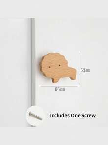 1pc Solid Wood Animal Drawer Pulls, Modern Woodland Animal Wooden Cabinet Knobs,Furniture, Dresser, Wardrobe – Natural Beech Finish - Multicolor - View 13