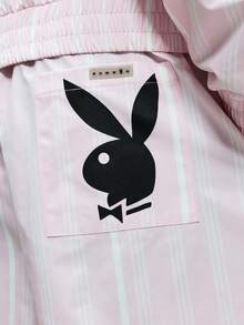 PLAYBOY X SUMWON Quần short thể thao dáng rộng, có dây rút, in logo PB và hình thỏ ở phía sau, thích hợp mặc mùa hè. - Hồng - Xem 6