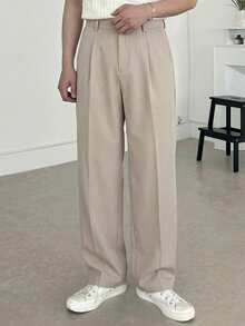 DAZY Men's Solid Khaki Casual Pants, Spring - Khaki - View 1