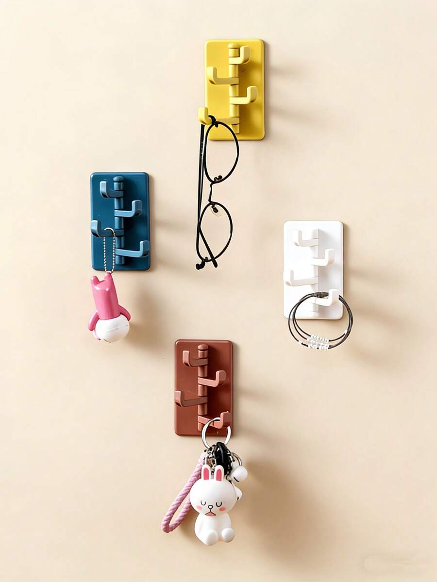 Joivida 1PC Self Adhesive Hook Rack For Wall Mount Kitchen Bathroom Small Item Organization Multi Function Hook Storage - Multicolor - View 1