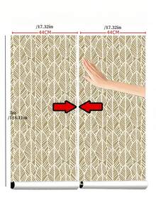 Cirelle Removable Faux Rattan Wallpaper - 3m Self-Adhesive Geometric Line Design, Waterproof & Thickened For Easy DIY Room Makeover - Multicolor - View 6