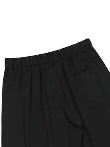 Manfinity Mode Pantalones de traje de trabajo/commute de unicolor con bolsillo para hombre - Negro - Ver 6