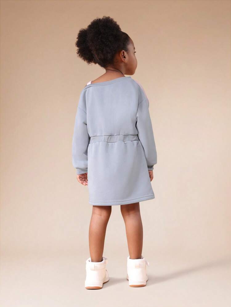One Shoulder Sweatshirt Dress With Belt