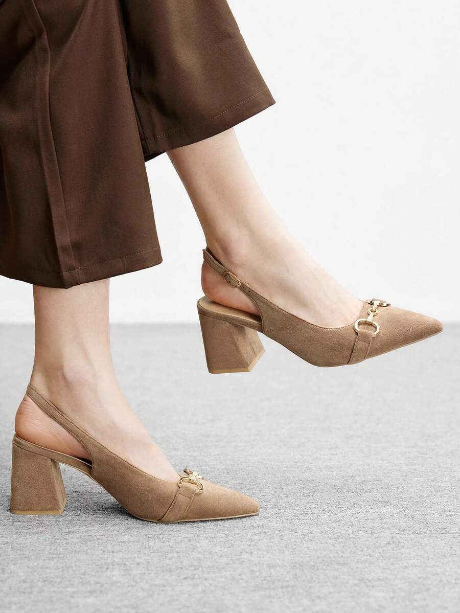 CUCCOO BIZCHIC Women's Burgundy Thick Heel Pumps, Classic Minimalistic Design, Suitable For Commuting, Dating, Party, Holiday, Wedding For Christmas Valentine's Day Spring Shoes - sand camel - View 1