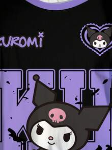 HELLO KITTY AND FRIENDS | SHEIN 大码女式休闲日常通勤趣味可爱卡通字母印花宽松T恤，夏季 - 白色 - 查看 6