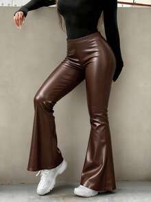 EMERY ROSE Quần ống loe in hình môi dành cho nữ - màu nâu - Xem 3