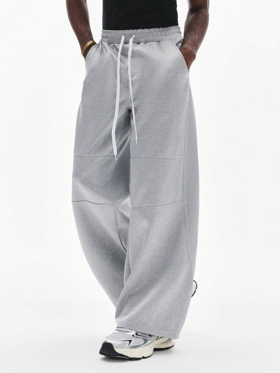 STYNVO Men's Casual Solid Color Drawstring Waist Loose Sweatpants Baggy Track Pants Oversized Sweatpants Grey Joggers Mens Sweatpants Grey Baggy Sweatpants - Light Grey - View 1