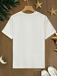 Modelyn Summer Round Neck Printed Fashionable Casual Short Sleeve T-Shirt - Multicolor - View 3