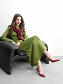 CUCCOO BIZCHIC Giày sandal nữ mũi nhọn gót nhọn bằng da PU, thiết kế tối giản thời trang, thoải mái cho sử dụng hàng ngày, dự tiệc và các sự kiện. - Màu Đỏ Sâu - Xem 2