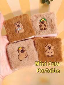 MINKOJA 创意卡皮巴拉毛绒分享笔记本，可爱卡通迷你口袋笔记本，便携两件装 - 隨機款式2本 - 查看 7