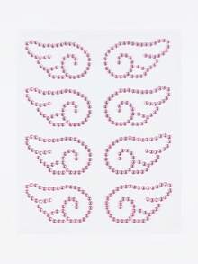 ROMWE Kawaii 1pc Lace Bow, Heart, Star, Bow, Diamond Glitter & Facial Jewel Stickers - White pink blue purple - View 4