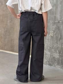 DAZY Tween Boy Casual Pocketed Versatile Everyday Wear & Back To School Wide Leg Jeans Spring - Grey - View 7