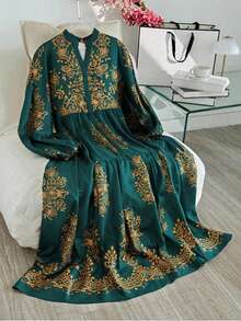 Al Najma New Vacation Floral Print Loose Flared Hem Casual Dress - Multicolor - View 1