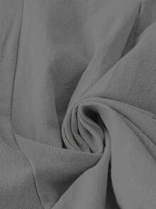 EMERY ROSE Plus Size Women Cotton Solid Color Drawstring Waist Pockets Loose Pants Fall - Light Grey - View 6