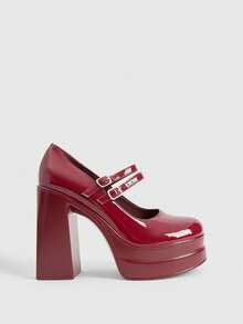 CUCCOO LuxiPop Giày cao gót đế xuồng chống thấm nước, đa năng, phù hợp cho nữ, thích hợp đi làm, ngày Valentine. - Gỗ đỏ - Xem 2