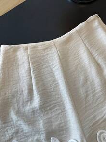 SHEIN Elenzya 优雅夏季束腰杏色蕾丝边女士短裤 - 杏色 - 查看 6