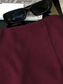 Franclia Fashionable Casual Commute Versatile Textured Soft Fabric High Waist Slit Gray Women Shorts/Skirt/Culottes/Hot Pants, Spring/Autumn - Burgundy - View 5