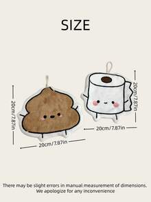 Joivida 1条可悬挂珊瑚绒手巾，印有便便或纸巾图案，超强吸水速干，厨房抹布，家居浴室装饰新奇礼物 - 彩色 - 查看 4