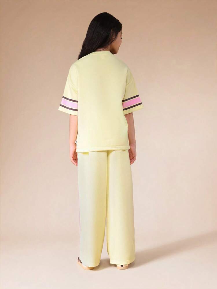 Oversized T-Shirt And Wide Leg Pants Set