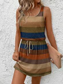 SHEIN LUNE 女士休闲印花短裙，适合春夏穿着 - 彩色 - 查看 3