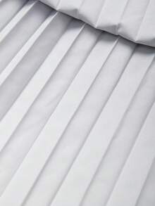 GlowEve CURVE Bộ đồ công sở thanh lịch cỡ lớn màu trơn gồm áo khoác và chân váy xếp ly ombre - màu đen - Xem 5