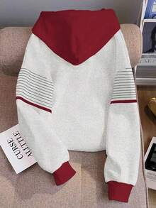 Resyla Women's Striped Heart Print Long Sleeve Casual Loose Sweatshirt Sweatshirt