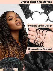 Boho Braids Human Crochet Hair In 100% Remy Human Hair Jerry Curly Feather Line Boho Crochet Braids Human Hair Salon Silky Seamless Invisible For Thin Hair Woman Micro Pre Looped Crochet Human Hair Extensions - SNATURAL/27 - View 4