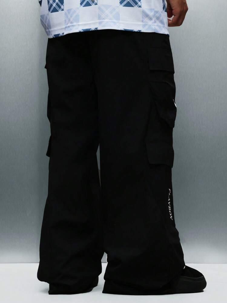 PLAYBOY X SUMWON Wide Leg Cargo Pants With Bunny Logo