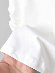 INAWLY Camiseta de diseño con lazo, ajuste slim, adecuada para citas, uso estudiantil y atuendo diario - Blanco - Ver 3