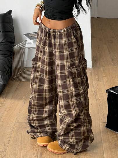 Coolane 女士夏季街头复古西部风 Y2K 低腰降落伞工装裤