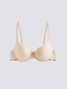 Loungeista 3Pcs Lightly Padded Letter Print Push Up Bra, Women's Underwire Bra - Multicolor - View 9