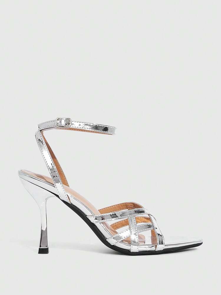 CUCCOO SZL Women Fashionable Crisscross Strap Open Toe Heeled Sandals Prom Heels