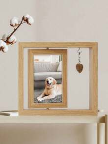 Cirelle Double-Sided Rotating Wooden Picture Frame – 6-Inch Modern Minimalist Design With Heart Pendant, Versatile Tabletop Decor For Home, Office & Holiday Gift Giving - Multicolor - View 3