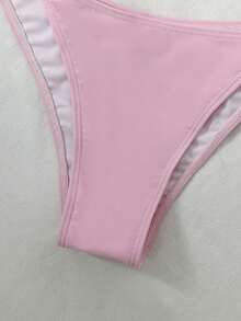 Swim SXY Bộ đồ bơi nữ màu trơn có gọng, thích hợp cho bãi biển/khu nghỉ dưỡng. - Hồng - Xem 6