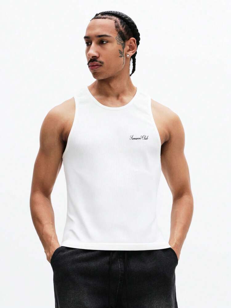 Ribbed Crew Neck Tank Top