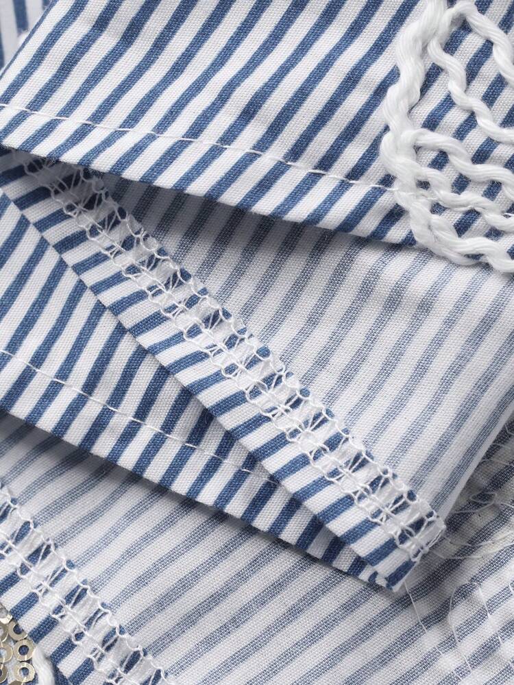 Women's Casual Floral Sequin Striped Blouse, Spring/Summer,Wedding Guest Dress Women