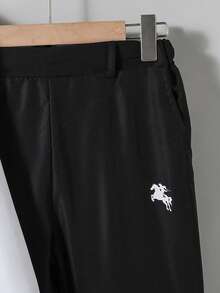 2 pièces/Set Chemise et pantalon bleu clair minimaliste décontracté pour garçons. Tenue de gentleman, convient pour le port quotidien, les occasions formelles et les rassemblements - Noir - Voir 7