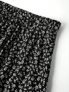 SHEIN LUNE 大码女式纯色短袖T恤搭配碎花迷你裙休闲套装，黑色碎花衬衫，情人节生日礼物，适合女性生日外出、优雅度假等场合，黑色休闲优雅款 - 彩色 - 查看 10