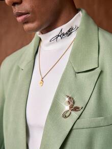 AKNOTIC Business Casual 男士休闲宽松梭织长袖外套和直筒裤两件套 - 薄荷綠 - 查看 4