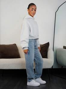 SAYEHFBABY Stepped Waist Mom Fit Jeans - Light Wash - View 5