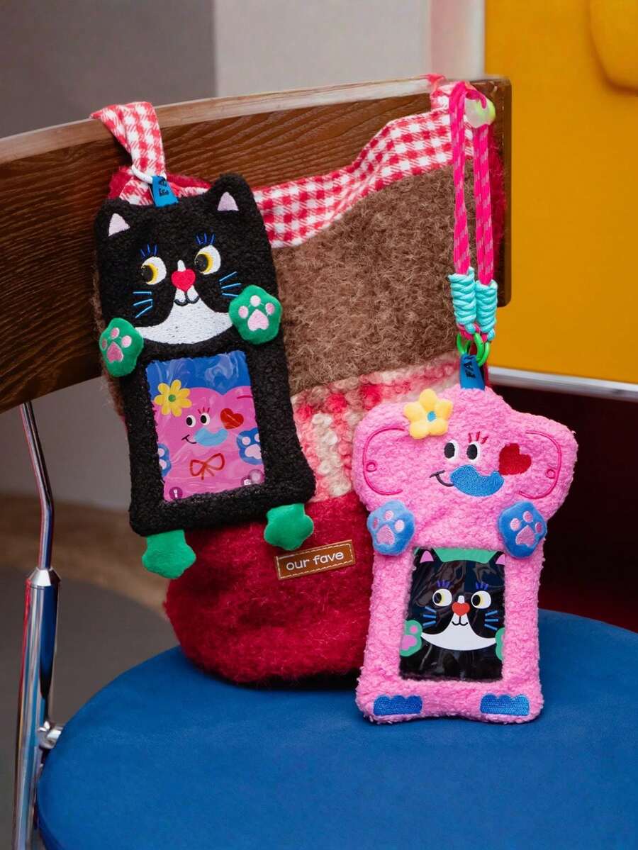 Joivida 1PC Elephant Black Cat Card Holder ID Badge Wallet Phone Pouch Transparent Campus Bus Card Work Lanyard Coin Key Organizer Bag Charm - Multicolor - View 1