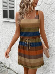 SHEIN LUNE 女士休闲印花短裙，适合春夏穿着 - 彩色 - 查看 7