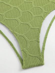 Swim Oasis 女士连体泳衣，两件套比基尼，夏季海滩度假质感面料高端套装，带裙子，显瘦 - 綠色 - 查看 10