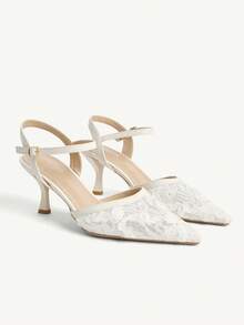 CUCCOO CHICEST Women's Pointed Toe Buckle Design Fashionable Elegant High Heels - Beige - View 1