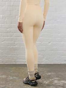 Musera Sport Quần legging thể thao cạp cao, ôm sát, có gân, thích hợp cho tập luyện, leo núi, tập gym, thể dục mùa đông dành cho nữ. - Màu vàng ngỗng - Xem 3