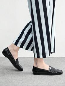 CUCCOO BIZCHIC 韩版平底穆勒拖鞋，方头无后跟休闲凉鞋，春夏百搭 - 黑色 - 查看 5