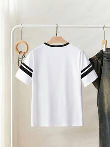 Resyla 女士爱心印花圆领短袖休闲百搭T恤 - 白色 - 查看 2