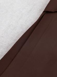 Franclia Satin Ruched Waist Wrap Short Sleeve Dress, Brown - Brown - View 6