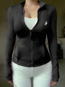 DAZY 女士休闲运动开衫外套，春季 - 黑色 - 查看 4