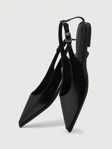 CUCCOO BIZCHIC Women's Pointed Toe Buckle Design Casual Flat Shoes Valentine's Day - Black - View 7